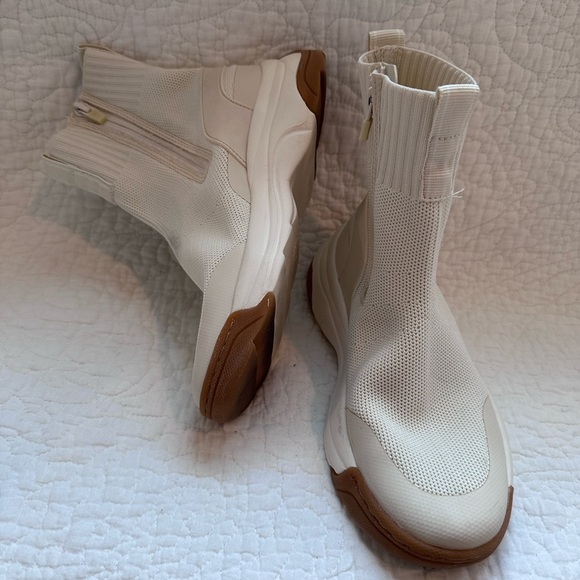 ZARA Girls White Knit Sock High Top Chunky Trainer/Sneaker (Size 34/ US 3.5) Sho - Picture 6 of 14